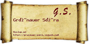 Grünauer Sára névjegykártya